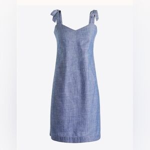 J. Crew Chambray Blue Tie-Strap Mini Dress